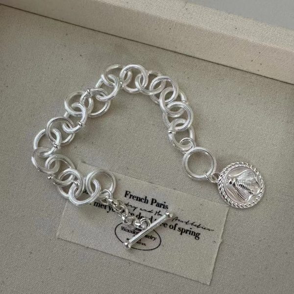 Wholesale 925 Sterling Silver Round Threadwork Bee Bracelet - Image 4