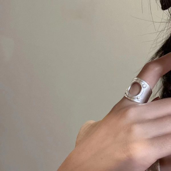 Wholesale 925 Sterling Silver Frosted Hollowed-out Ring - Image 4