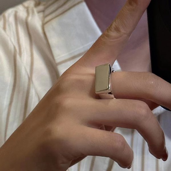 Wholesale 925 Sterling Silver Rectangular Ring - Image 5