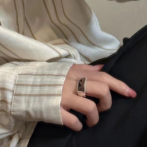 Wholesale 925 Sterling Silver Rectangular Ring - Image 4