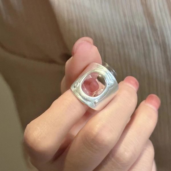 Wholesale 925 Sterling Silver Frosted Hollowed-out Ring - Image 6