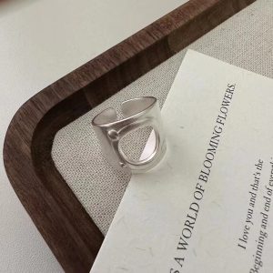Wholesale 925 Sterling Silver Frosted Hollowed-out Ring