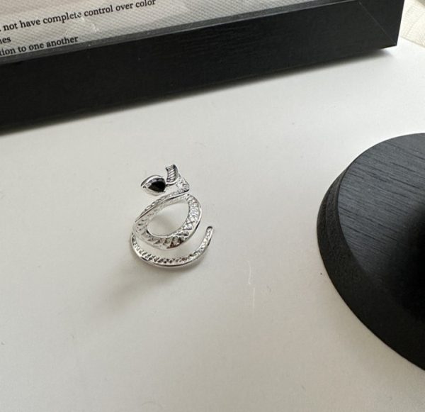 Wholesale 925 Sterling Silver Zircon Snake Ring
