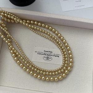 Wholesale 925 Sterling Silver Yellow Pearl Necklace