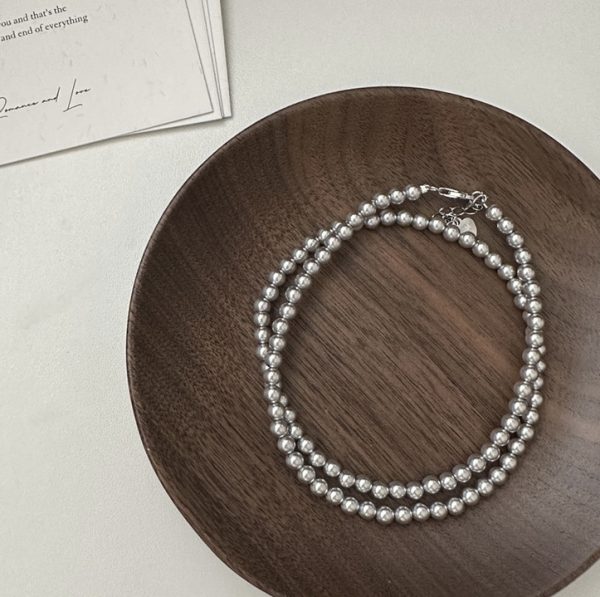 Wholesale 925 Sterling Silver Grey Pearl Necklace - Image 2