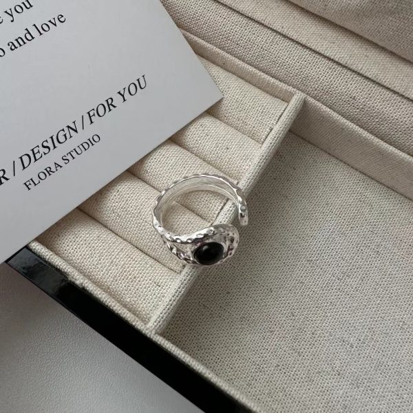 Wholesale 925 Sterling Silver Black Agate Ring - Image 3