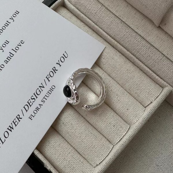 Wholesale 925 Sterling Silver Black Agate Ring - Image 2