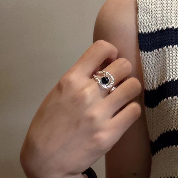 Wholesale 925 Sterling Silver Black Agate Ring - Image 6
