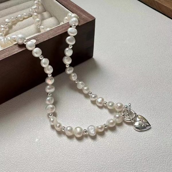 Wholesale 925 Sterling Silver Pearl Hexagram Necklace