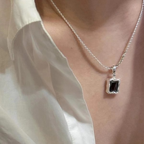 Wholesale 925 Sterling Silver Black Zircon Necklace - Image 5