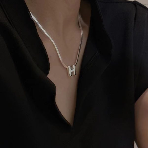 Wholesale 925 Sterling Silver Chunky H Necklace - Image 6