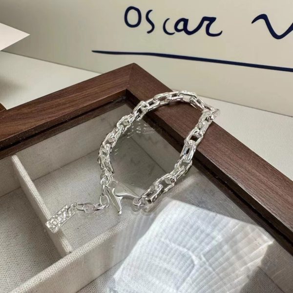 Wholesale 925 Sterling Silver Chunky Texture Clip Necklace ＆ Bracelet - Image 2