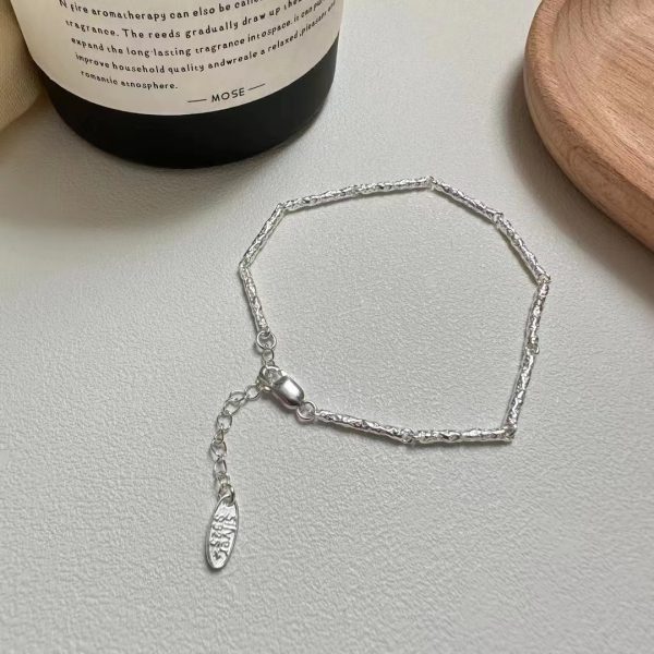 Wholesale 925 Sterling Silver Textured Bamboo Necklace ＆ Bracelet - Image 3
