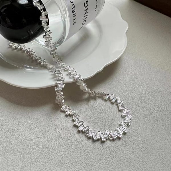 Wholesale 925 Sterling Silver Textured Irregular Necklace ＆ Bracelet - Image 4