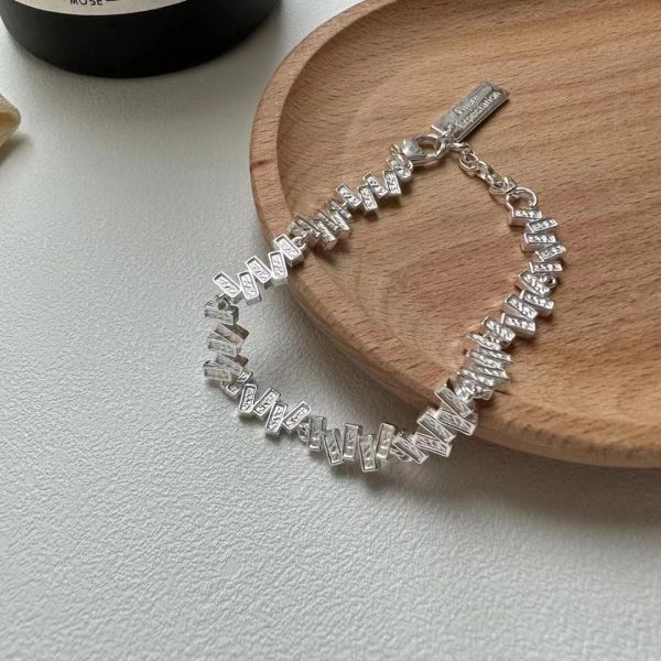 Wholesale 925 Sterling Silver Textured Irregular Necklace ＆ Bracelet - Image 6