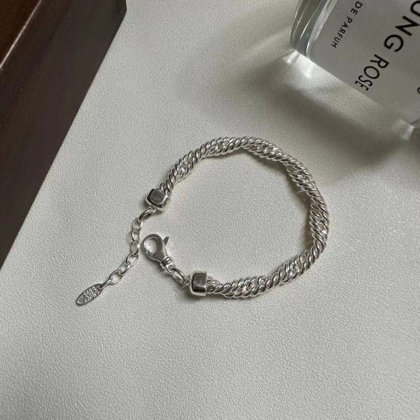 Wholesale 925 Sterling Silver Handmade Twisted Wire Chunky Necklace ＆ Bracelet - Image 2