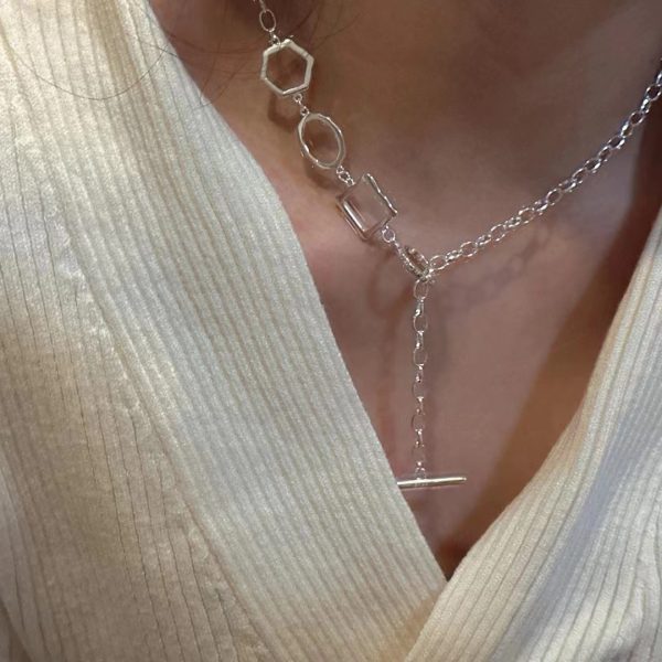 Wholesale 925 Sterling Silver Geometric OT necklace - Image 4