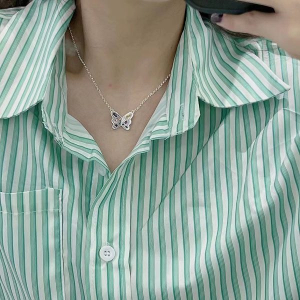 Wholesale 925 Sterling Silver Butterfly Colorful Zircon Necklace - Image 5
