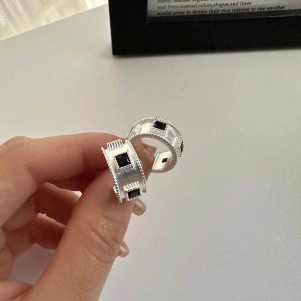 Wholesale 925 Sterling Silver Black Zirconia Earrings - Image 3