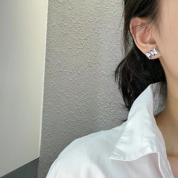 Wholesale 925 Sterling Silver White Zirconia Bow Earrings - Image 5