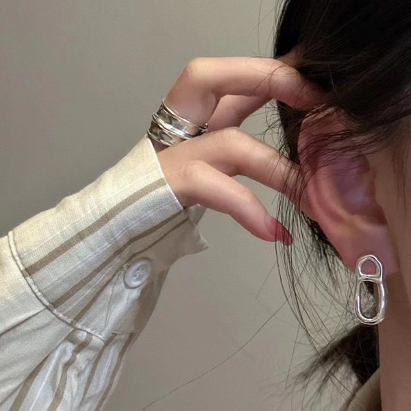 Wholesale 925 Sterling Silver Irregular Earrings - Image 4