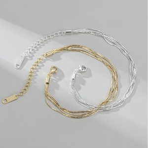 Wholesale 925 Sterling Silver Multi-layer Snake  Bracelet