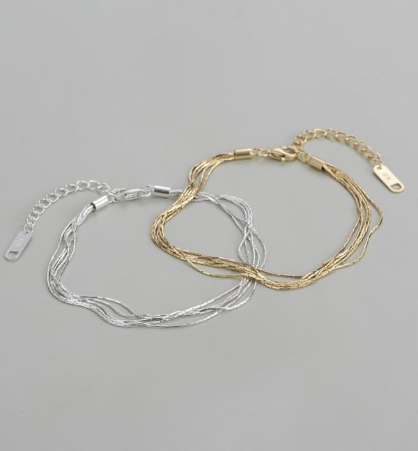 Wholesale 925 Sterling Silver Multi-layer Snake  Bracelet - Image 4
