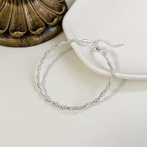 Wholesale 925 Sterling Silver Woven Sparkle Bracelet