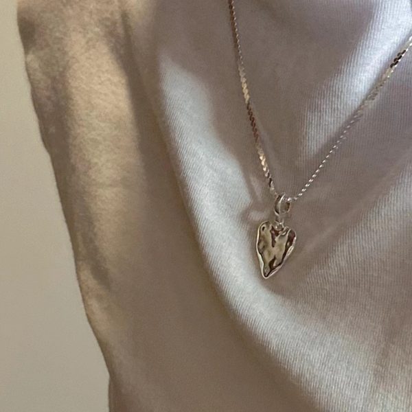 Wholesale 925 Sterling Silver Textured Love Necklace & Pendant - Image 6