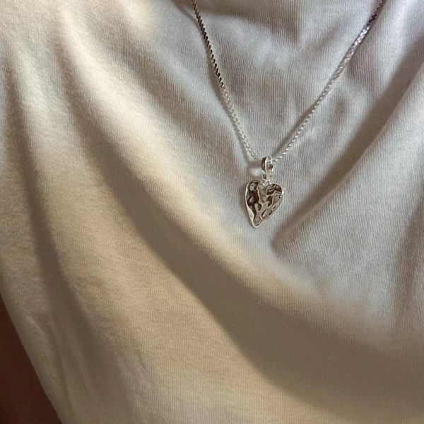 Wholesale 925 Sterling Silver Textured Love Necklace & Pendant - Image 5