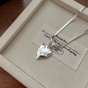 Wholesale 925 Sterling Silver Textured Love Necklace & Pendant