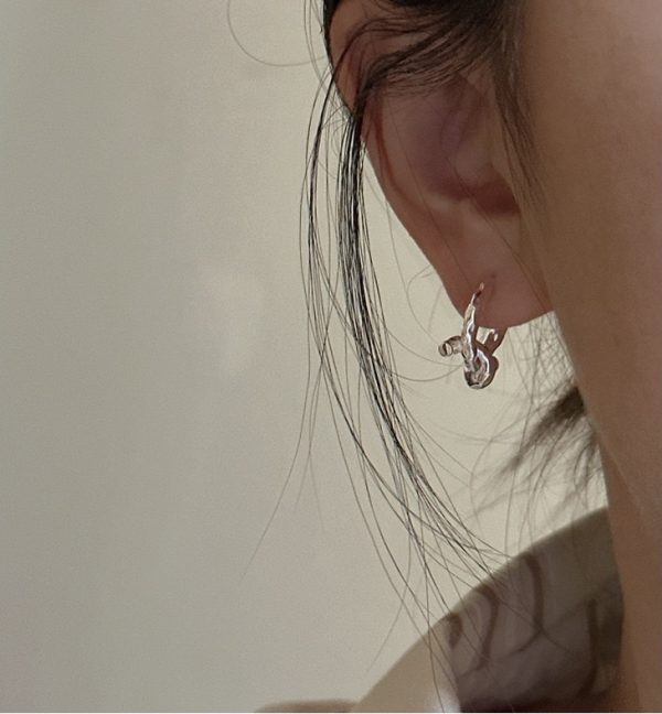 Wholesale 925 Sterling Silver Textured Knot Earrings - Image 4