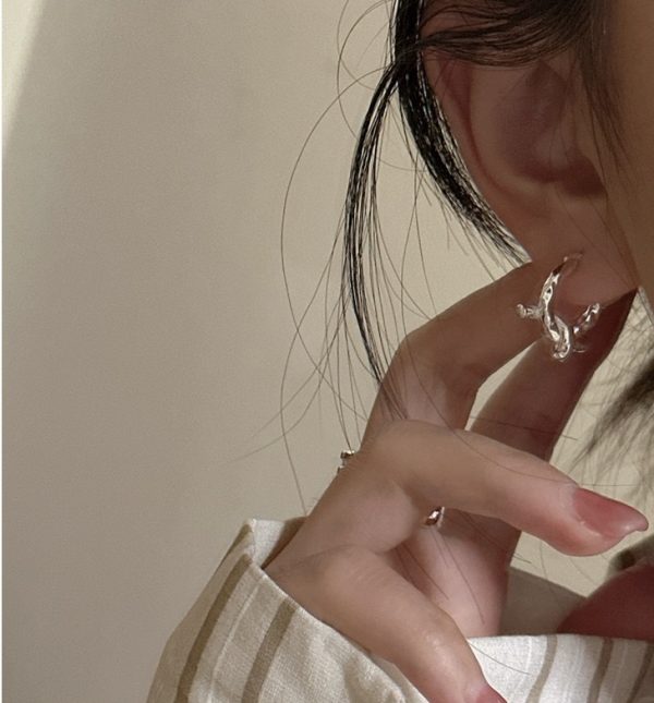 Wholesale 925 Sterling Silver Textured Knot Earrings - Image 5