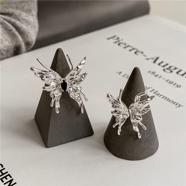 Wholesale 925 Sterling Silver White Gold Butterfly Ring