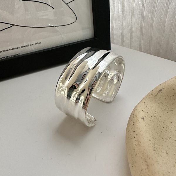Wholesale 925 Sterling Silver Wide Wave Bangle & Ring - Image 2