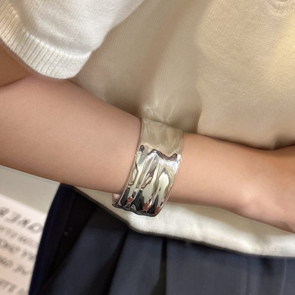 Wholesale 925 Sterling Silver Wide Wave Bangle & Ring - Image 5