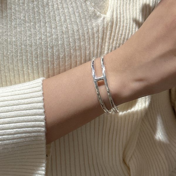 Wholesale 925 Sterling Silver Simple Classic Bangle - Image 2