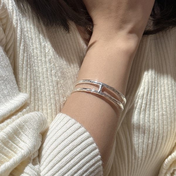 Wholesale 925 Sterling Silver Simple Classic Bangle - Image 3