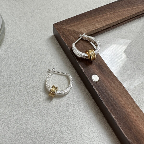 Wholesale 925 Sterling Silver Tang Grass Gold & Silver Earrings - Image 3