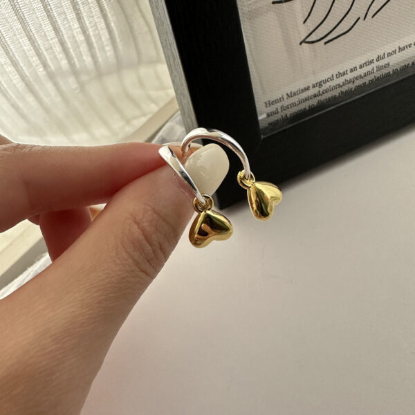 Wholesale 925 Sterling Silver Gold&Silver Heart Earrings - Image 2