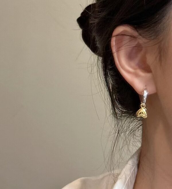 Wholesale 925 Sterling Silver Gold&Silver Heart Earrings - Image 6