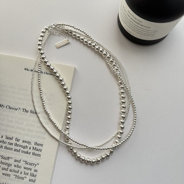 Wholesale 925 Sterling Silver Simple Double Layer Clavicle Necklace - Image 2