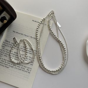 Wholesale 925 Sterling Silver Simple Double Layer Clavicle Necklace