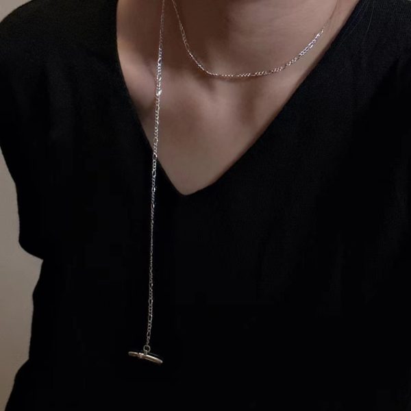 Wholesale 925 Sterling Silver Bamboo Hook Sweater Chain Necklace - Image 4