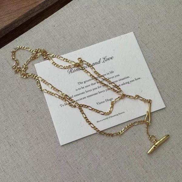 Wholesale 925 Sterling Silver Bamboo Hook Sweater Chain Necklace - Image 2