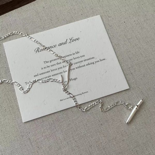 Wholesale 925 Sterling Silver Bamboo Hook Sweater Chain Necklace - Image 3