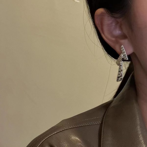 Wholesale 925 Sterling Silver Texture Long Earrings - Image 2