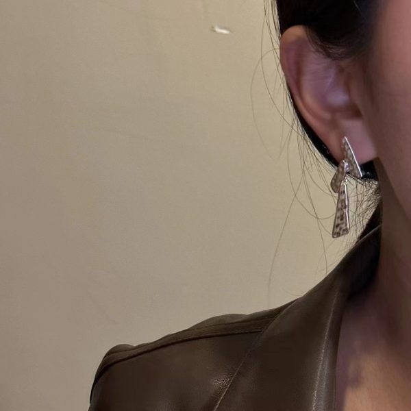 Wholesale 925 Sterling Silver Texture Long Earrings - Image 4