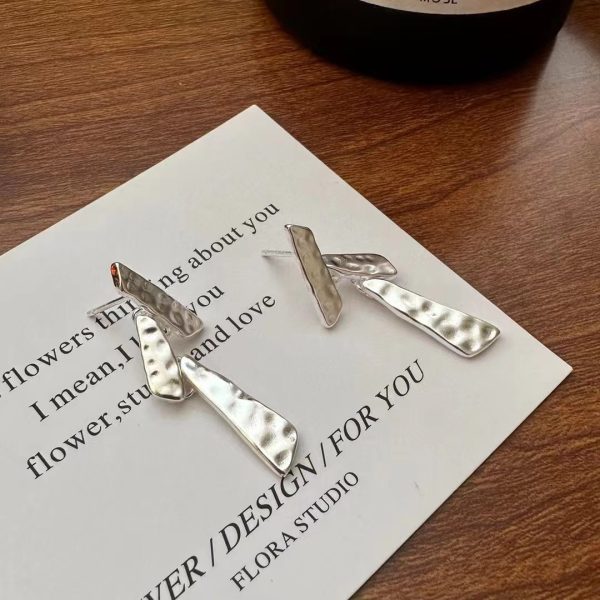 Wholesale 925 Sterling Silver Texture Long Earrings - Image 6