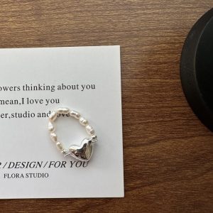 Wholesale 925 Sterling Silver Pearl Love Ring